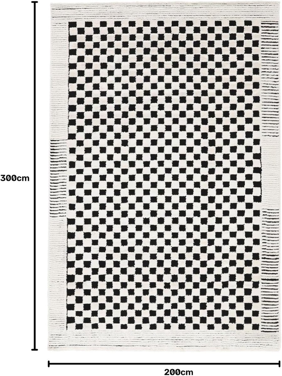 SnelShoppen - Moderne Vloerkleed 200 x 300 cm, Rectangulair, Medium Pool, Oeko-Tex 100, Droogreinigen, Perfect voor Woonkamer, Slaapkamer, Kantoor, Cr