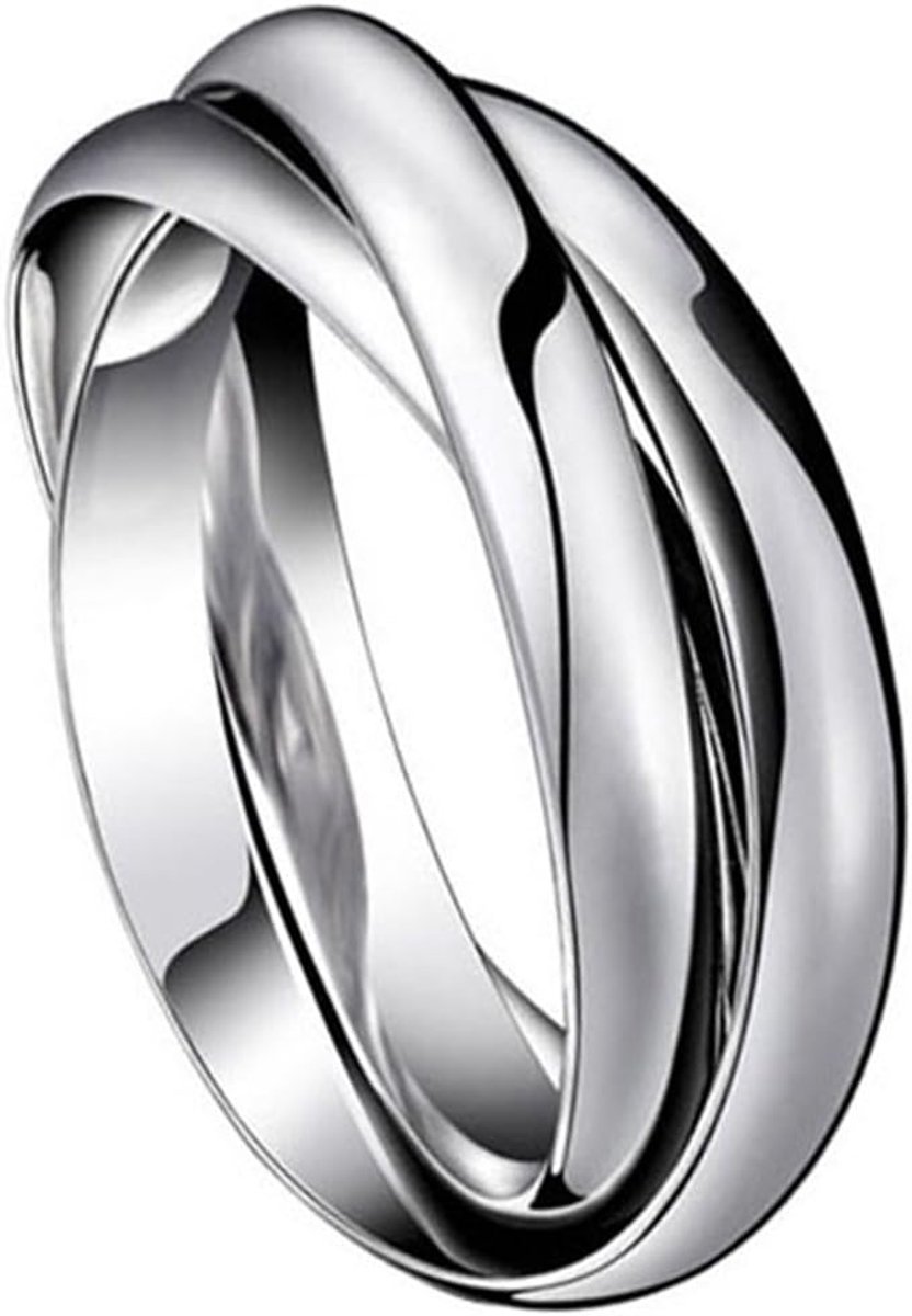 Ringen wikkelring zilver met O-ketting voor mannen vrouwen heren bandring trouwring trouwringen Kerstmis bruiloft verloving cadeau