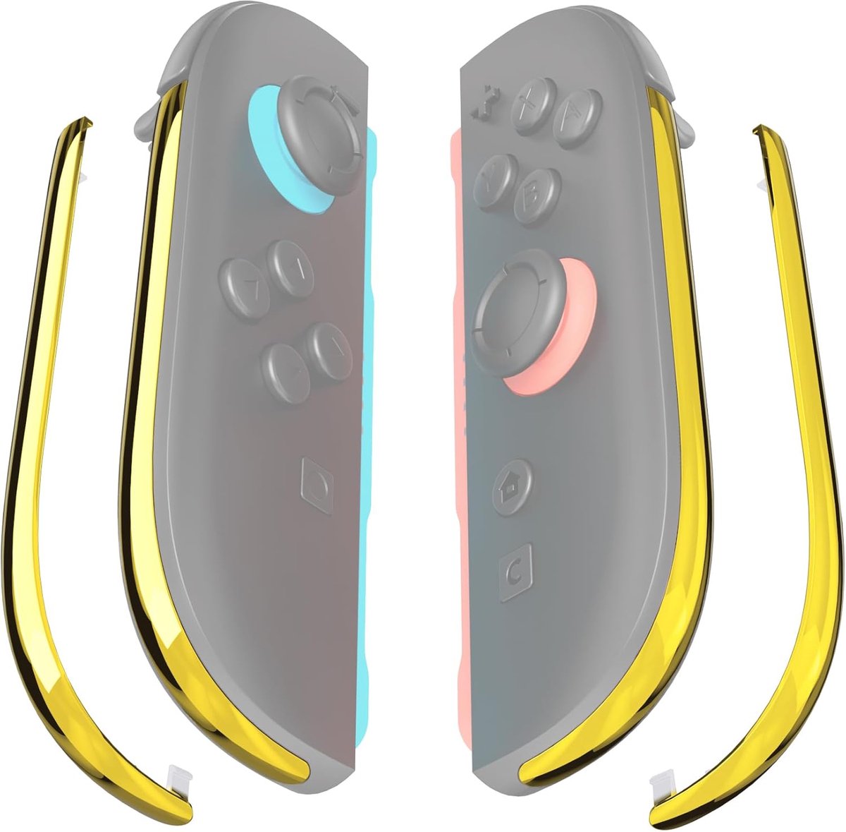 eXtremeRate Decoratieve Strips voor Switch Joycon 2, Vervangende Zijdelingse Decoratieve Hoes voor Nintendo Switch 2 Joycon Voorkant DIY Strips met Gereedschap - Chroom Goud