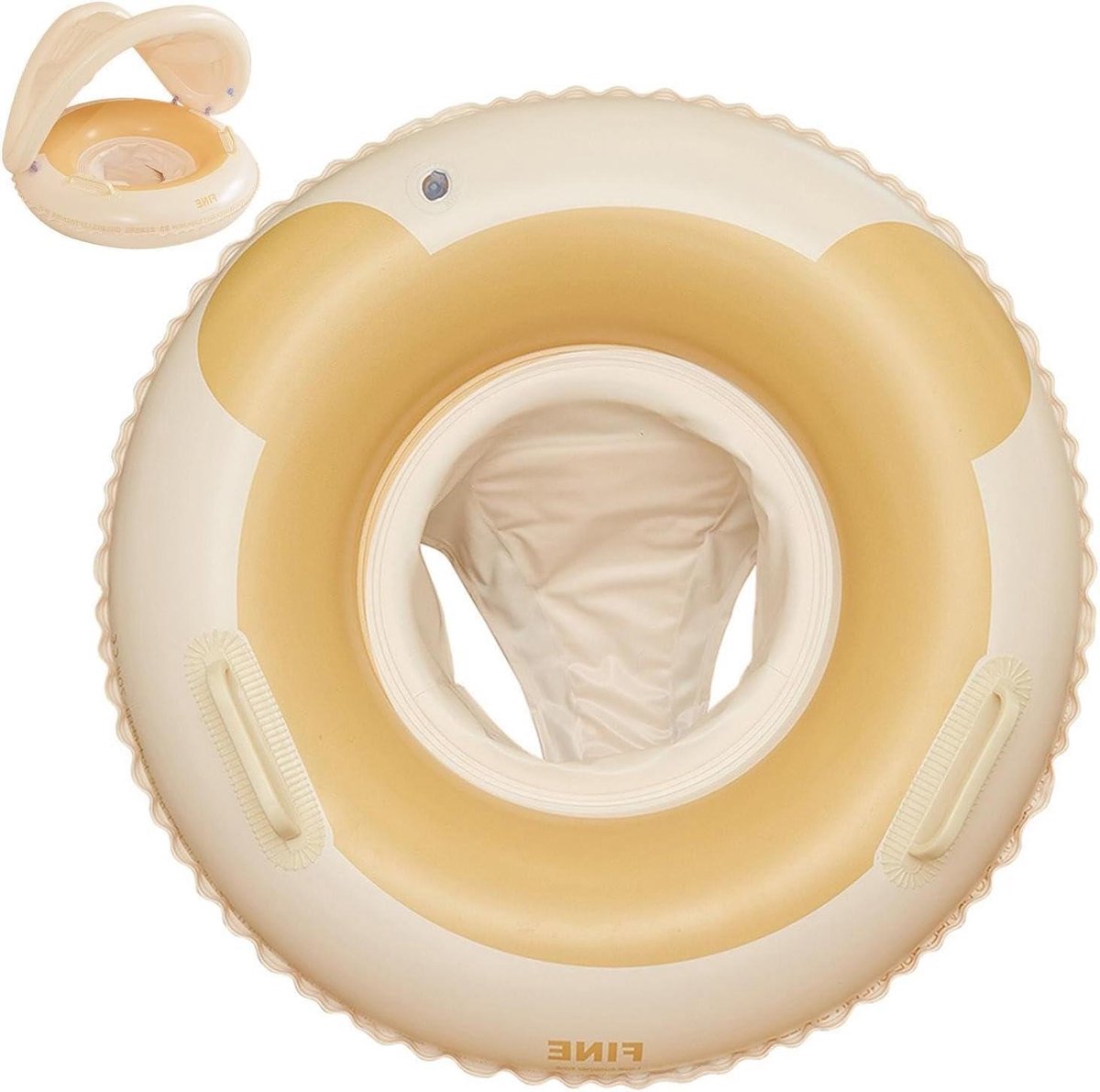 Opblaasbare Zwemstoel - Zwemband met kap - Waterpret voor kinderen - Anti-omval ontwerp - 56 cm - Beer