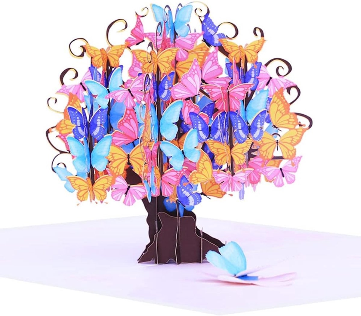 3D Vlinderboom Pop-Up Verjaardagskaart voor Valentijnsdag, Huwelijk, Verjaardag en Jubileum met Enveloppe