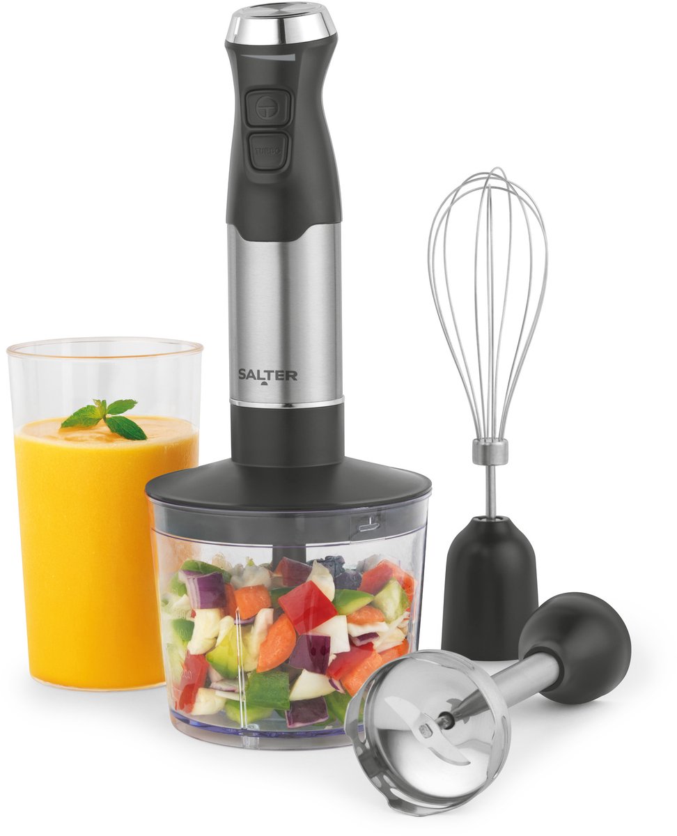 Salter 3-in-1 Blender Set - Kloppen, Blenden, Hakken & Bewaren, 600W