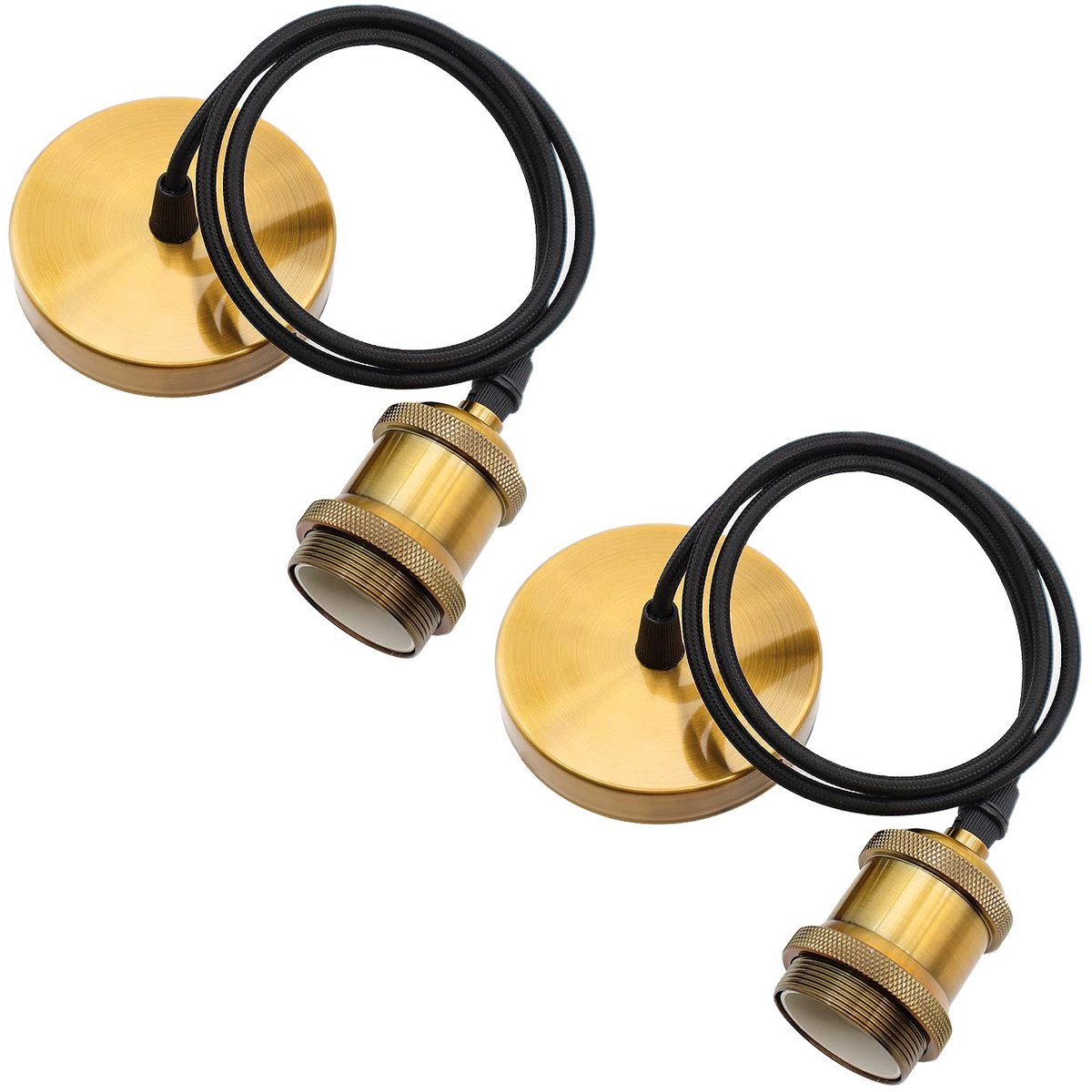 Omgoods - Set van 2 Hanglampen E27 met 100 cm Kabel
