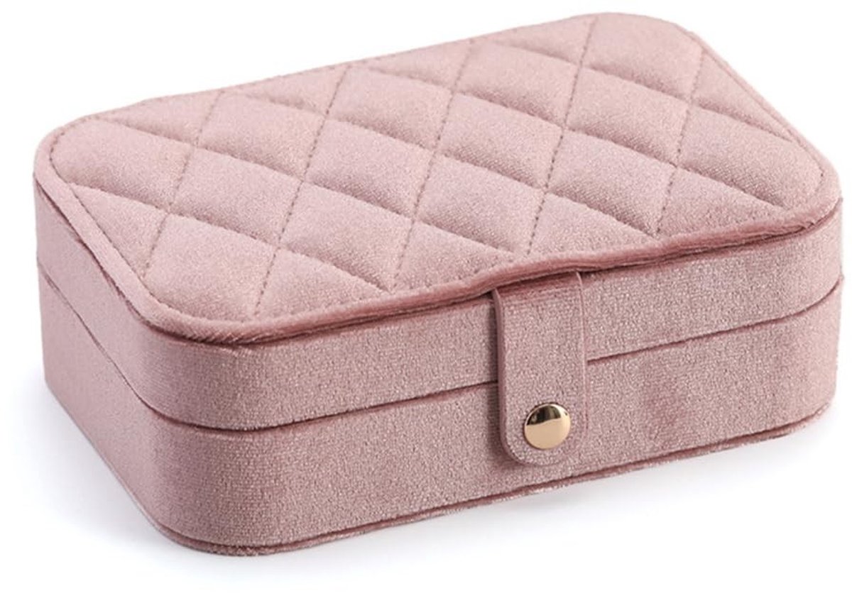 Omgoods- Sieradenopbergdozen Elegante Textuur - Fluwelen Voering - Make-up Spiegel - Flexibele Verdelers - Antikras - Unieke Smaak - Sieradenbox
