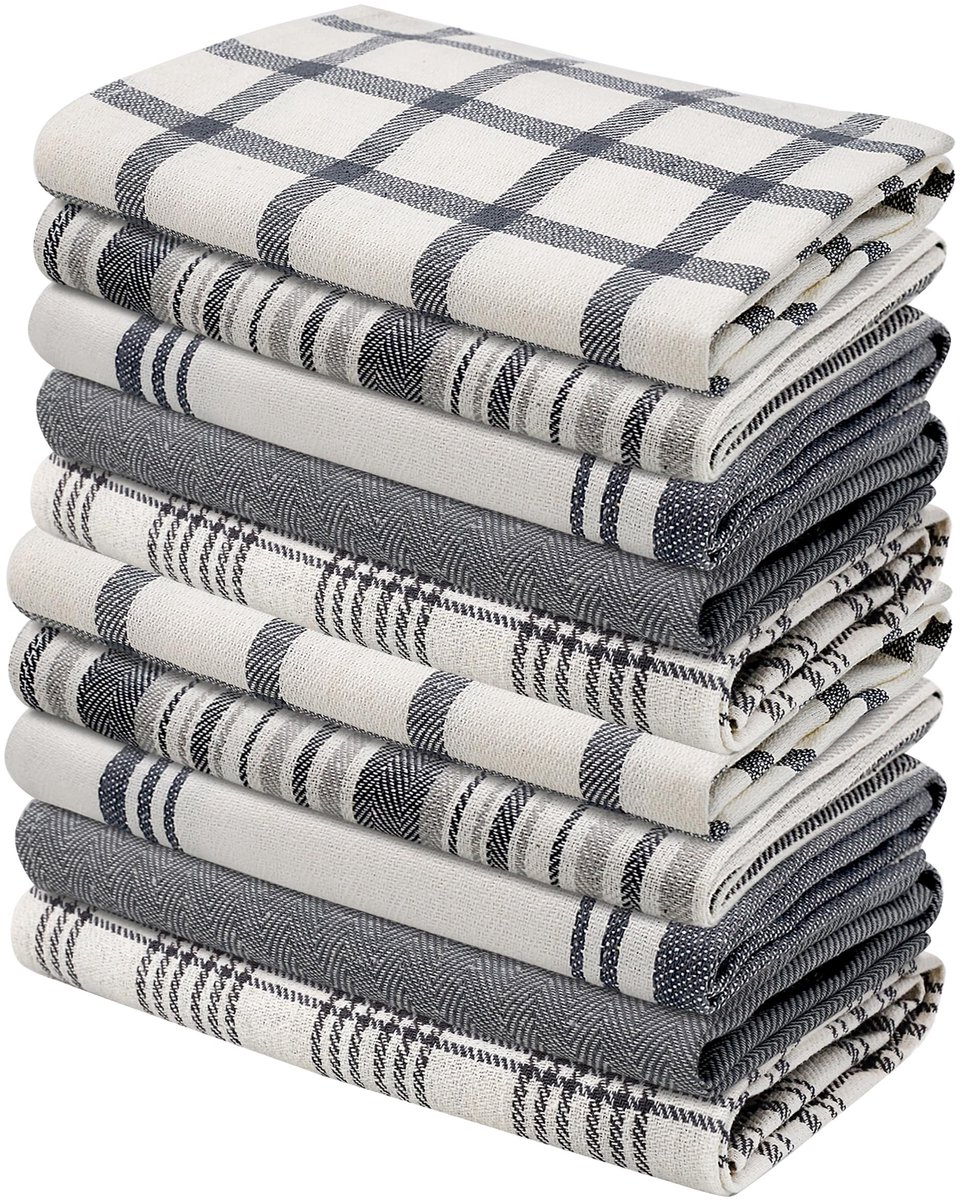 Omgoods - Set van 10 Theedoeken - 100% Katoen - Super Absorberend - 45 x 70 cm