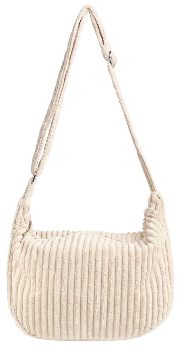 Omgoods - Dames Hobo Tas van Corduroy voor Casual Gebruik