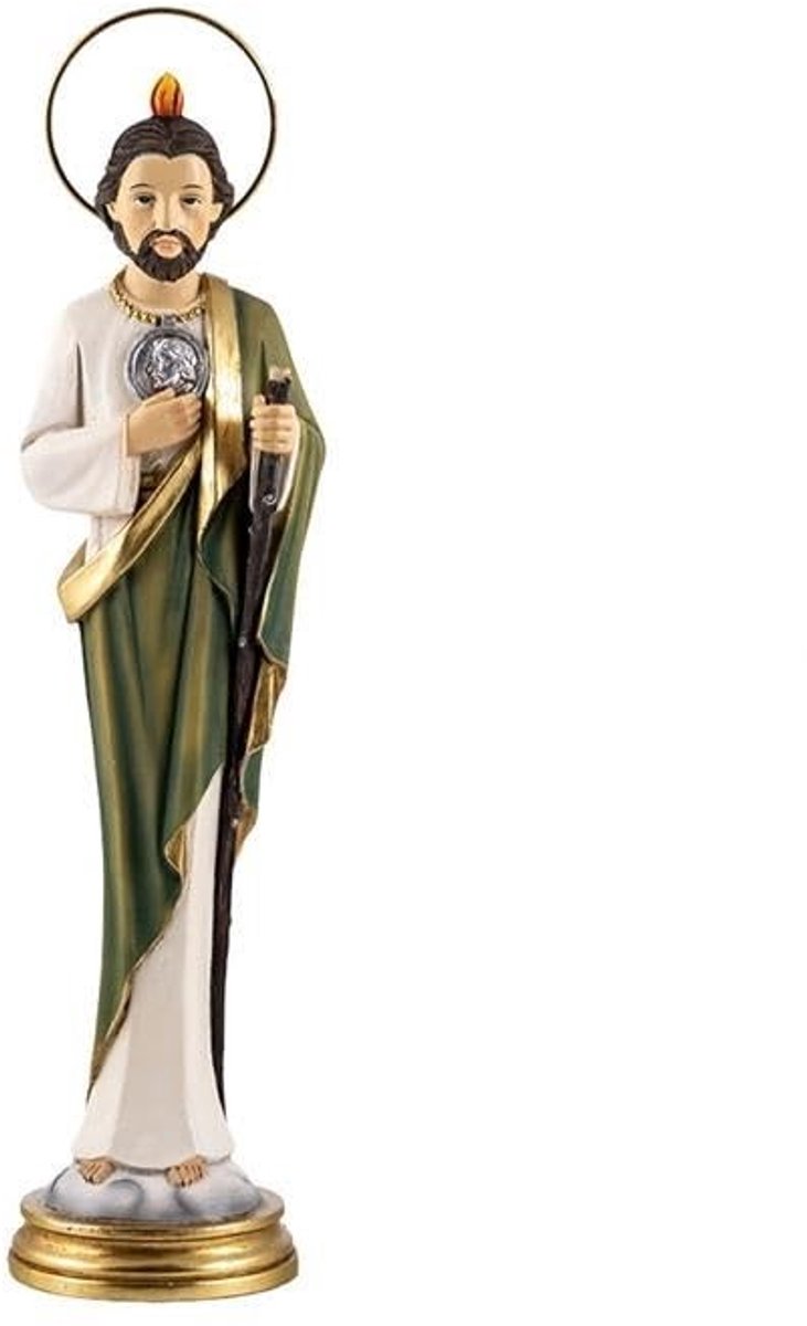 Omgoods - Handbeschilderd Figuur Heilige Judas Thaddeus 30 cm