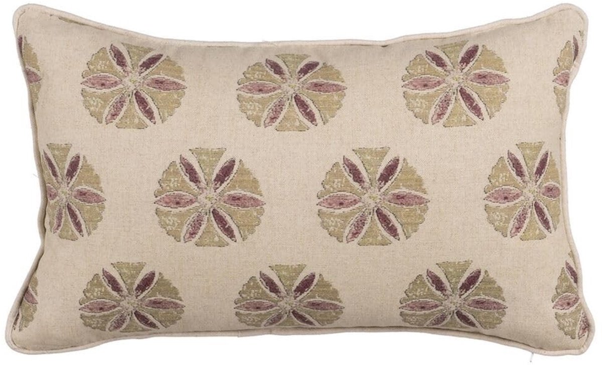 Omgoods - Decoratief Kussen Katoen Linnen Beige 45x30 cm met Rits