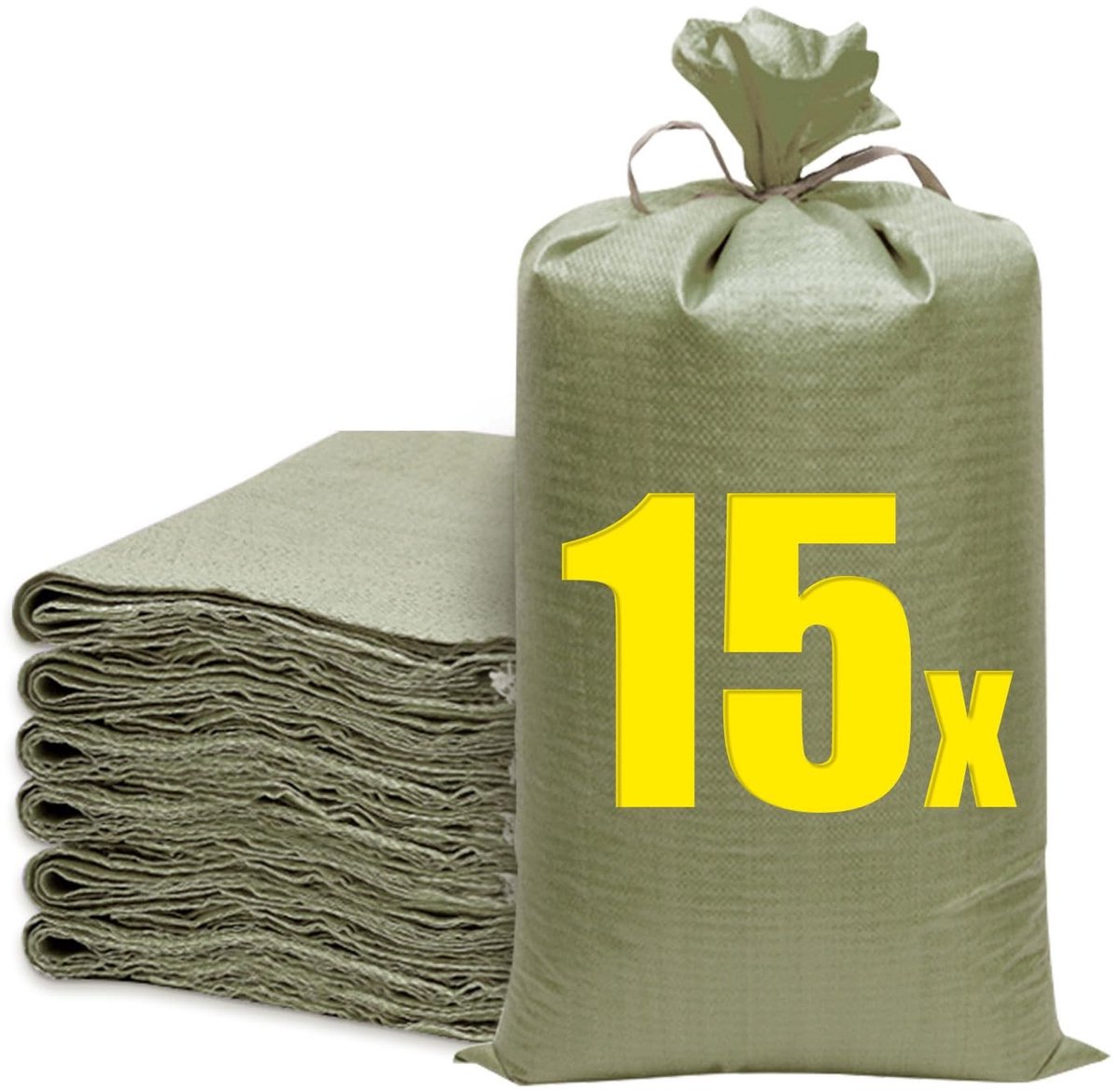 Omgoods - Set van 15 Robuuste Afvalzakken voor Tuin en Bouw
