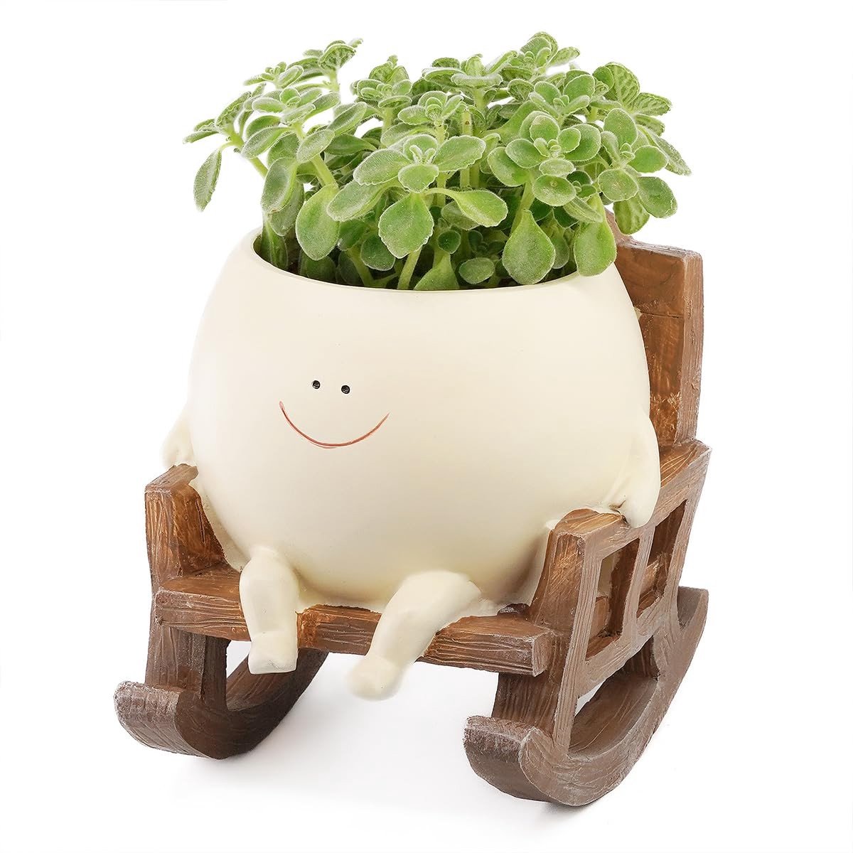 Omgoods - Smiley Face Bloempot in Schommelstoel Design