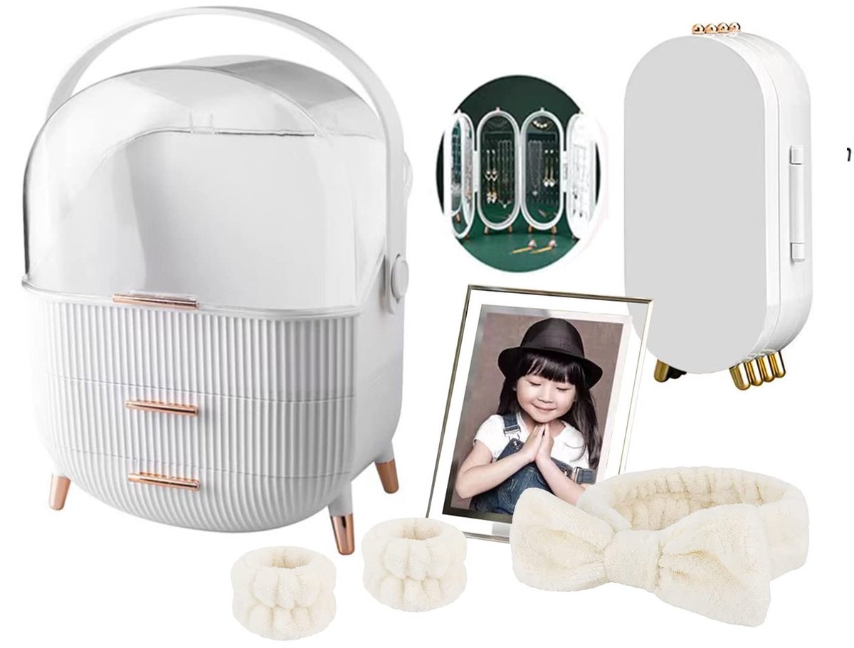 Omgoods - Makeup Organizer met Lid en Lades voor Cosmetica en Sieraden
