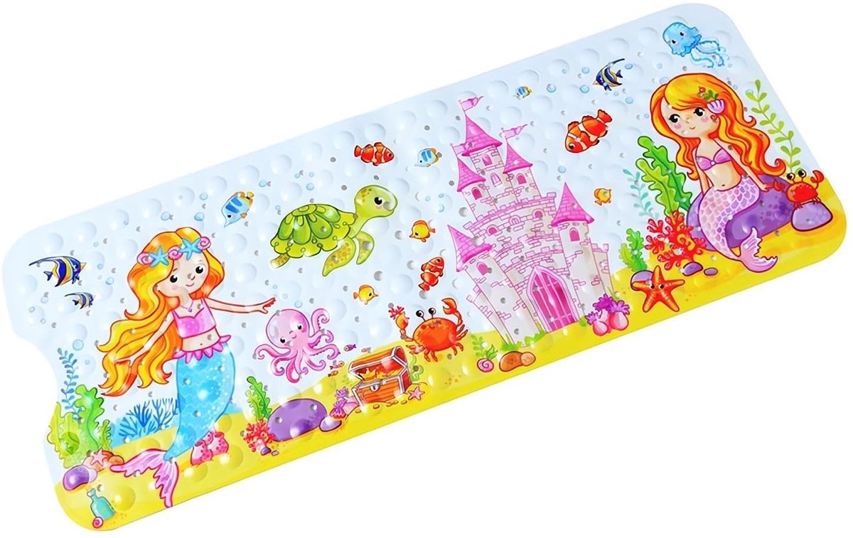 Omgoods - Cartoon Zeedier Badmat 100x40 cm - Antislip met Zuignappen
