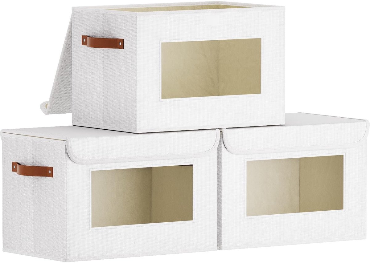 Omgoods - 3 Delen Opbergdozen met Deksel en Handvatten