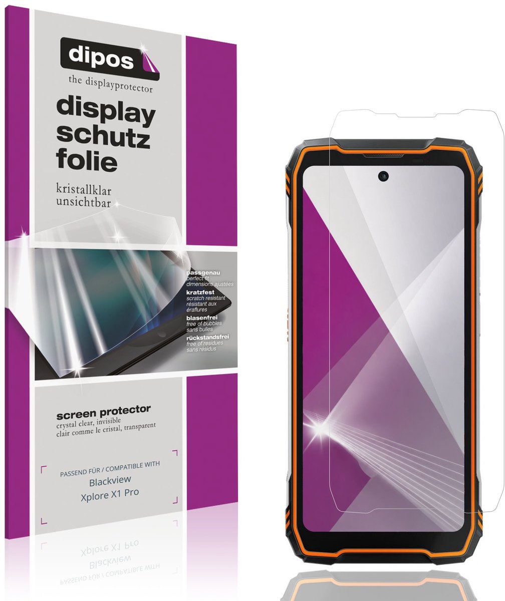 dipos – 4x Beschermfolie geschikt voor Blackview Xplore X1 Pro | Krasbestendige & heldere Screenprotector Ultra-Thin