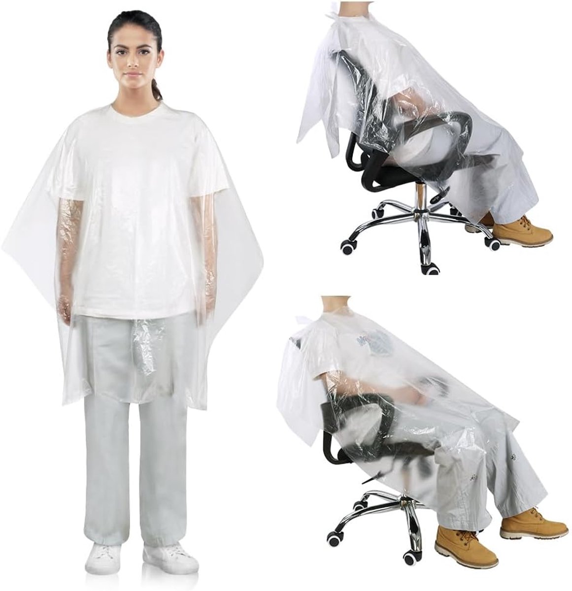 Kappersjurk, kappersmantel, kappersschort, kappersschort met nekstofborstel en kapperskam, waterdichte uniseks snijjassen voor haarstyling, snitten en kleuren, kappersaccessoires