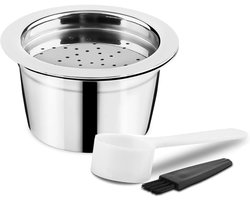 Herbruikbare koffiecapsules voor K FEE machine navulbare koffiecapsule roestvrij staal koffiepad met lepel en borstel