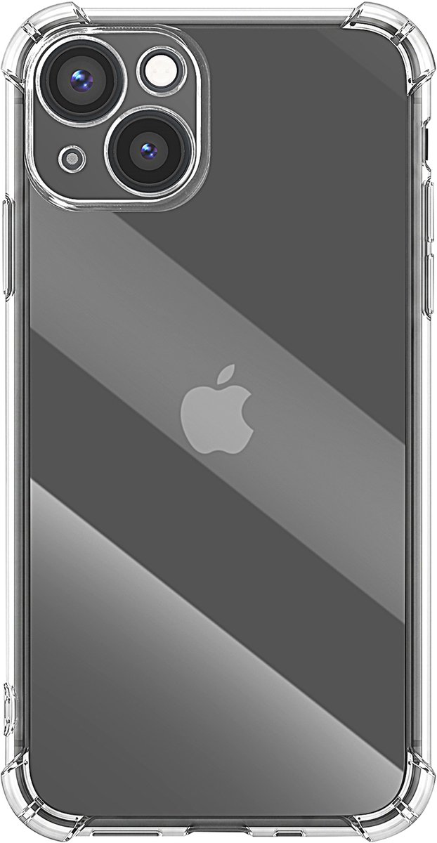 Mayaxess, Schokbestendig Hoesje Geschikt voor Apple iPhone 13 met Versterkte Hoeken, Transparant