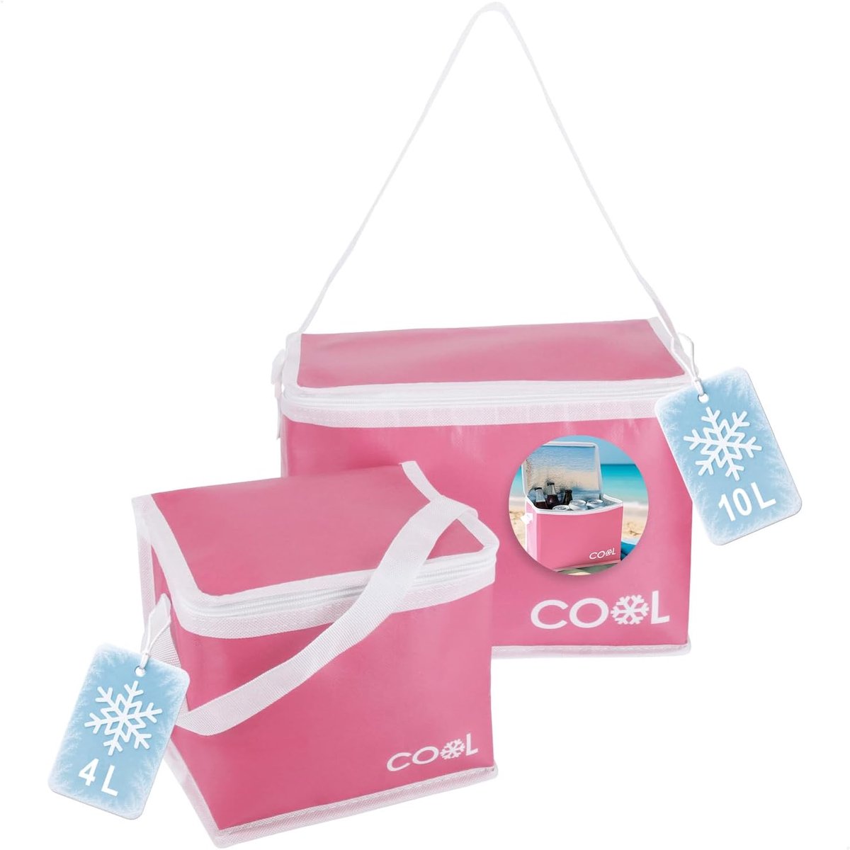 COM-FOUR® 2x koeltas 4 L / 10 L, opvouwbare thermische koelbox - ShopVlot
