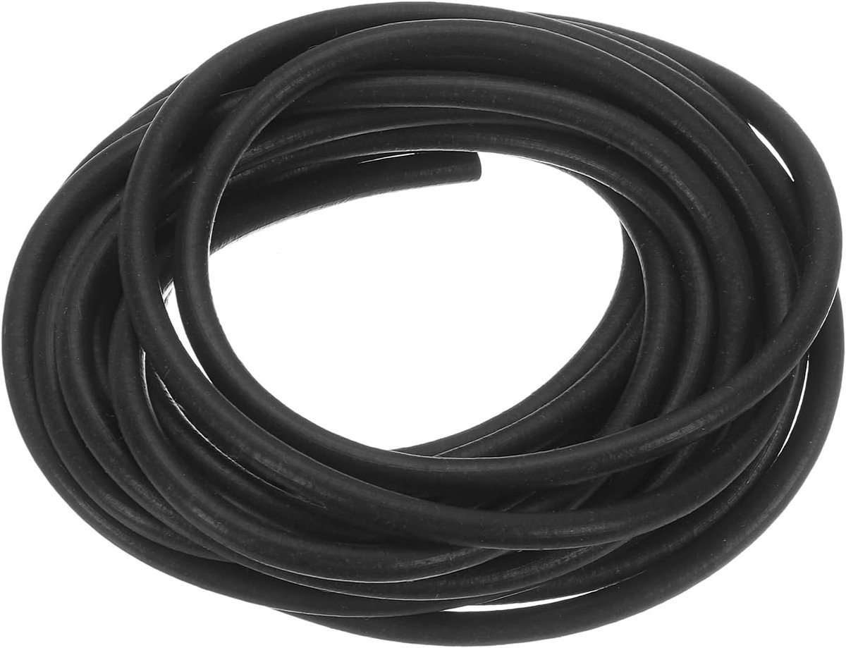 Siliconen schuimafdichtingsstrips, 4 mm diameter, 4 meter lang, schuimrubberen weerafdichtingsstrips, rond rubberen koord, massief voor machines en industrie, zwart