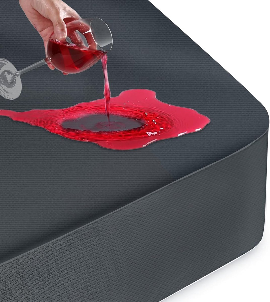 SnelShoppen - Waterproof Matrasbescherming Super King Premium 180x200cm Ademend Waterdicht Laken met 30cm Diepe Hoeken Grijs - Ideaal voor Kinderen en