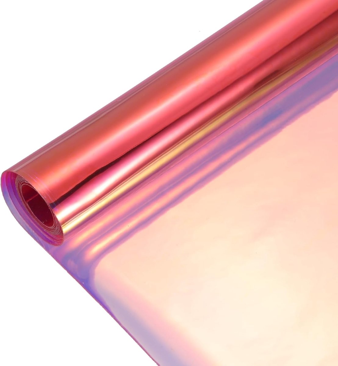 Holografische heldere pvc-vinylfolie, holografische pvc-stof, waterdichte dichroïsche folie, 30,5 x 122 cm, voor handtassen, bogen, oorbellen, doe-het-zelf handwerk, laserrood