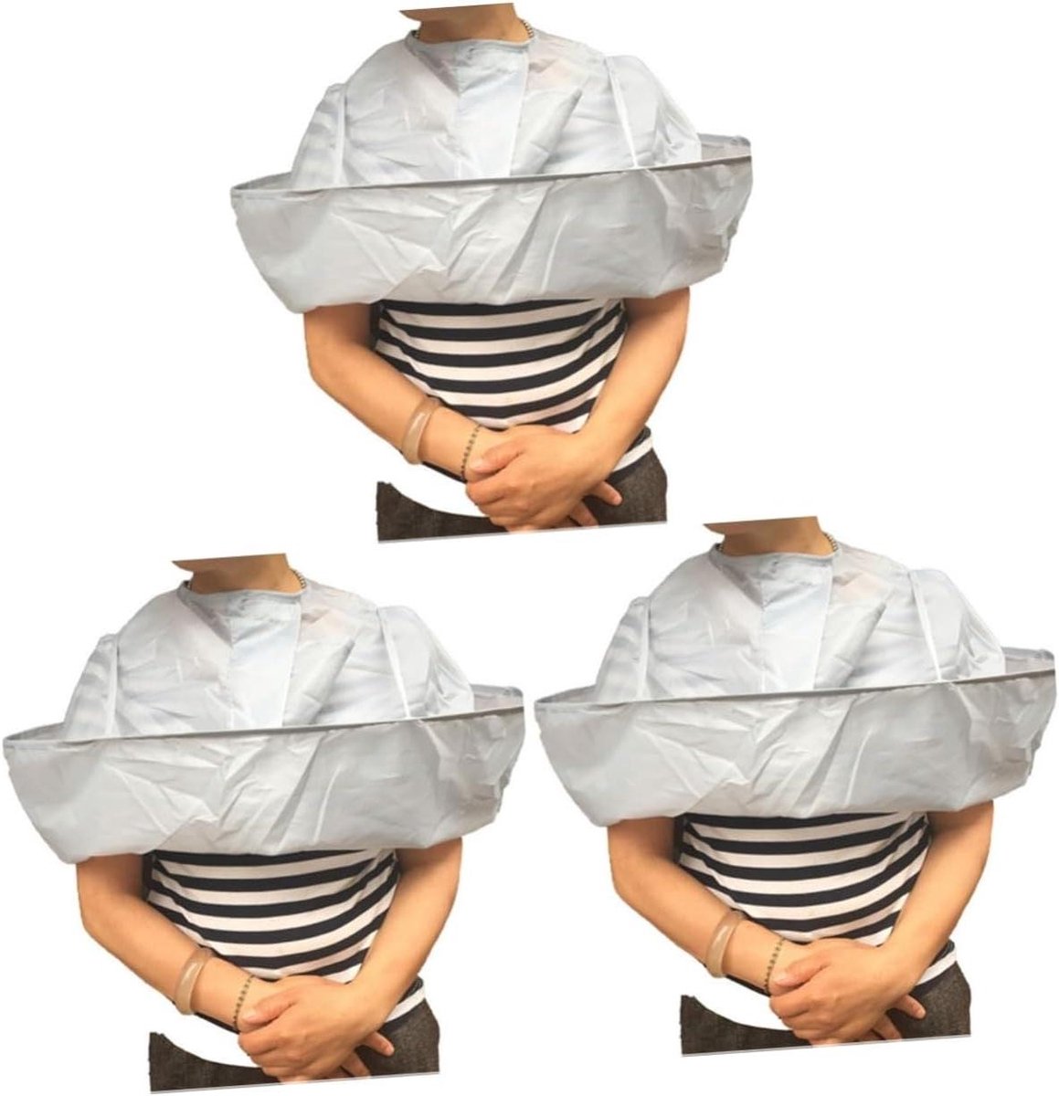 Kappersschort 3 Stuks - Kapsalon Cape - Haarknippen - Opvouwbaar - 60 x 60 cm - Grijs