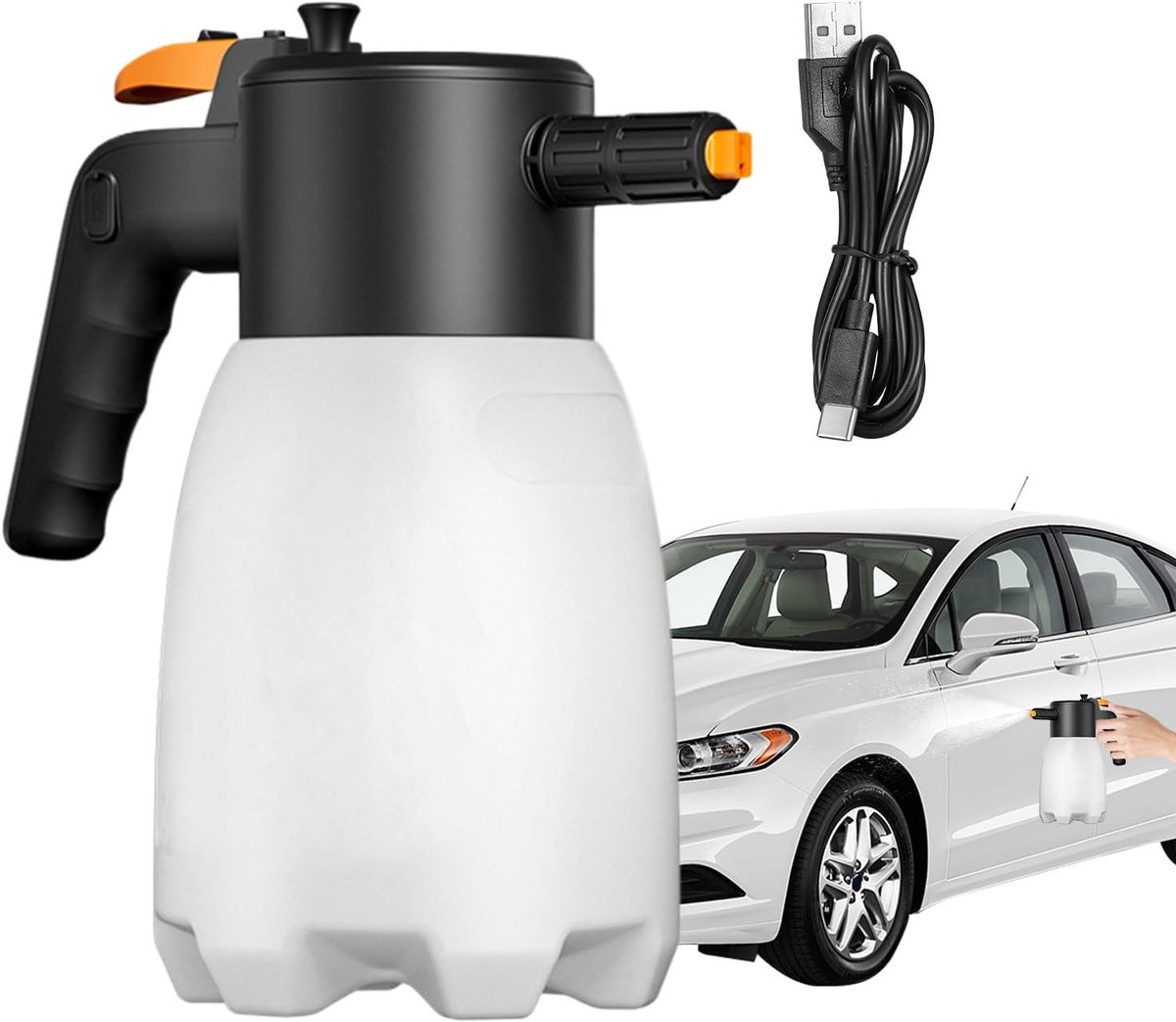 Schuimpomp Spuit - Reinigingsspuit - Voertuig Verzorging - Elektrisch & Handmatig - 1.8 Liter - Wit