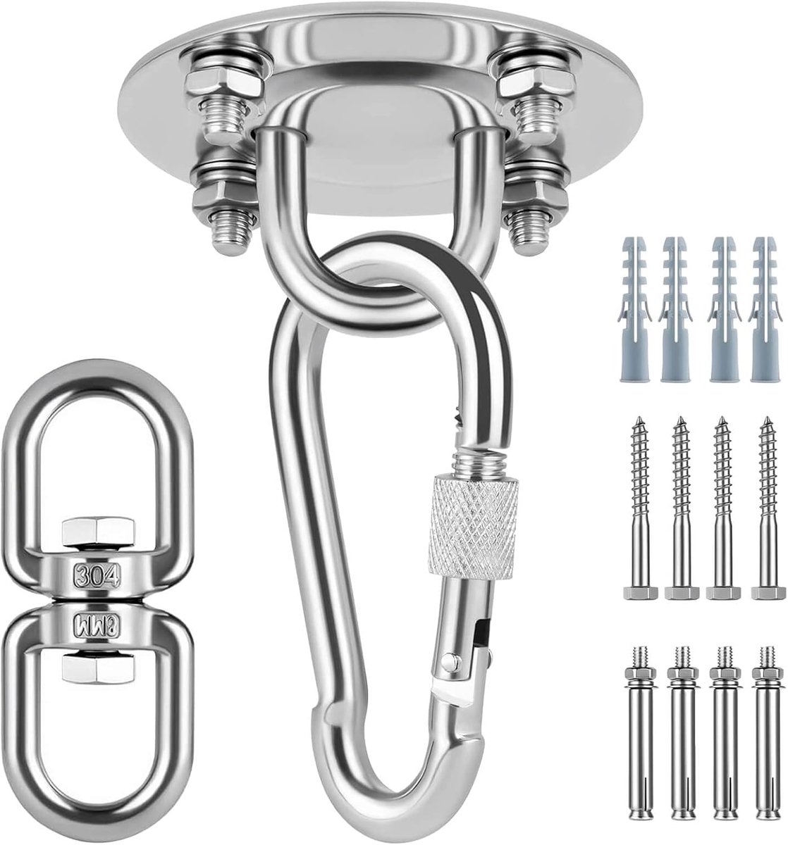Ceiling Hook 450 kg - Heavy-Duty - Voor binnen en buiten - Ideaal voor hangstoelen - ShopVlot