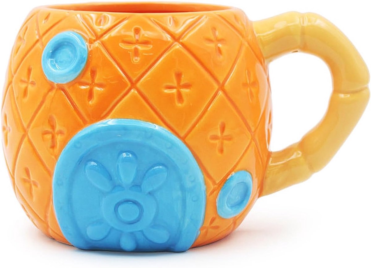 3D Mok, cartoon-ananas-huiswaterbeker, schattige 3D-beker, handgemaakte porseleinen mok, koffie, thee, melk, keramiek, mok, kantoormok, cadeau voor Kerstmis, verjaardag, jubileum