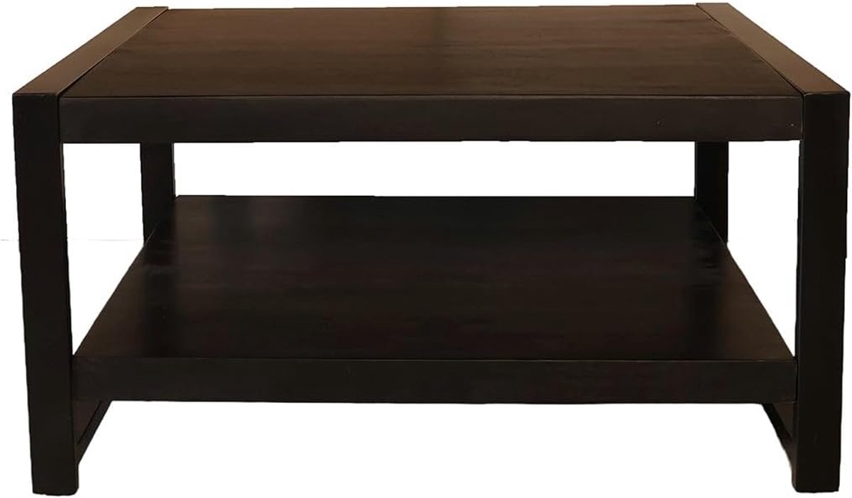 vierkant zwart mangohout 90cm Violet side table massief hout mango bijzettafel