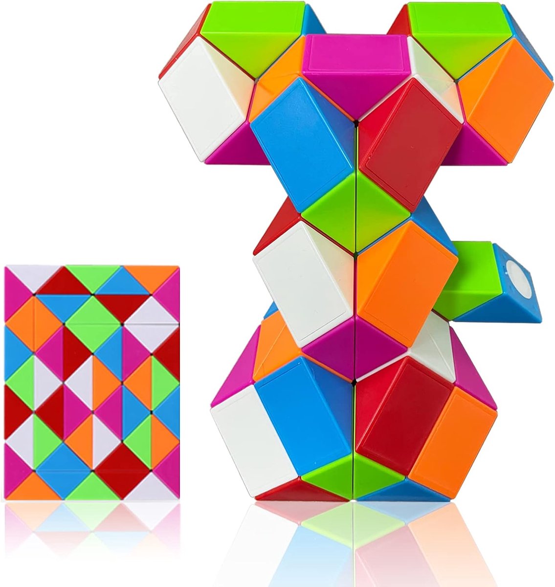 Slang 48 Blokken Puzzel Kubus voor Kinderen en Volwassenen - Verjaardagsfeestje Gunsten (Regenboog * 1)