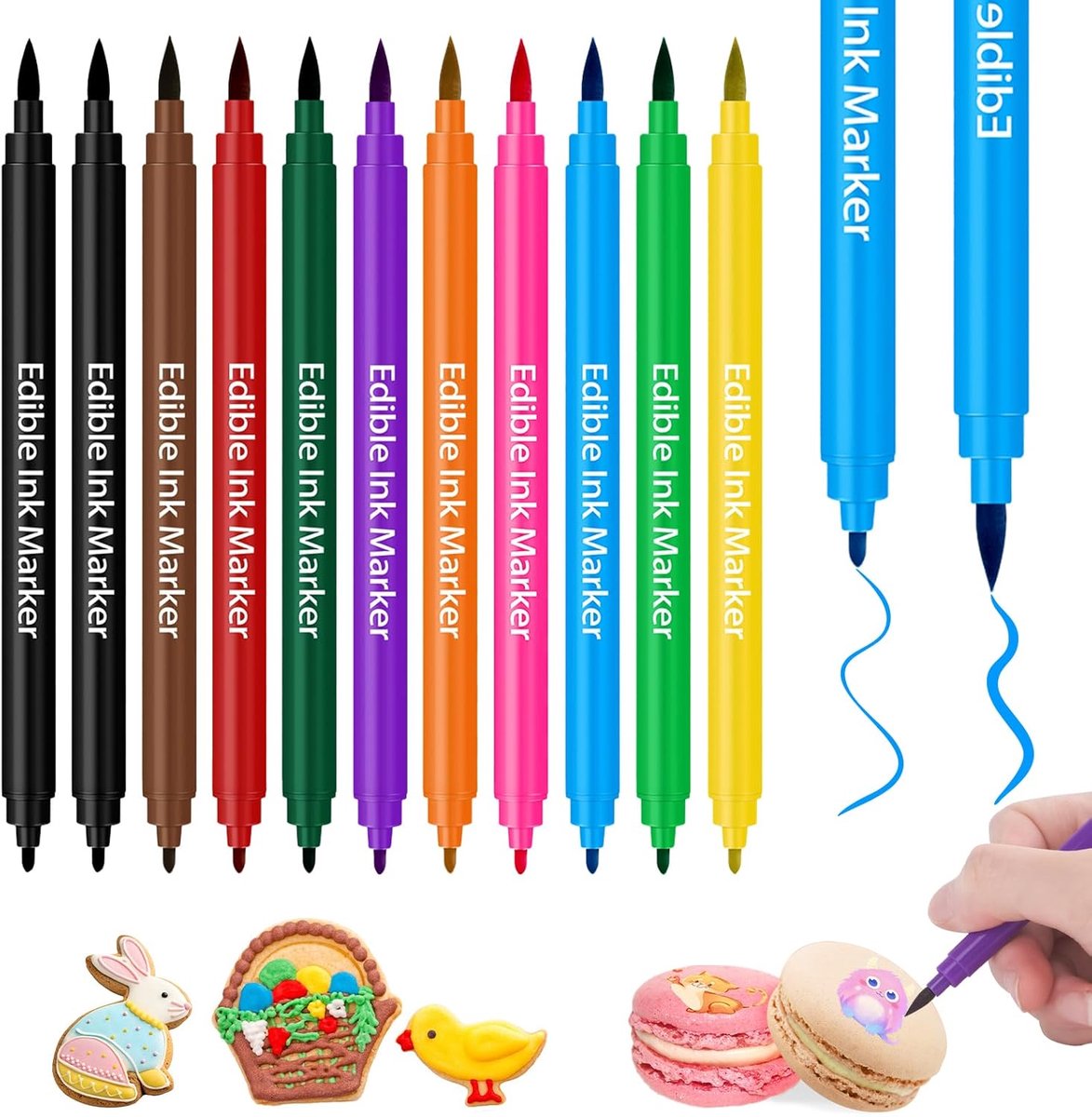 SnelShoppen - 11 x Voedselmarkers voor Eten - Herbruikbare Food Markers - Kleurcodeer en Labelen - Perfect voor Feesten, Barbecues en Keuken - Multifu