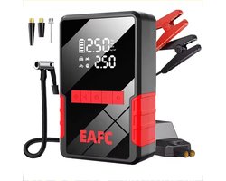 EAFC 12V 4-in-1 Jumpstarter voor Auto met Compressor - 1200A Powerbank - Startkabels - Bandenpomp Tot 10.3 Bar 35l/min - LED Zaklamp - SOS Noodlicht - Noodpakket - Alle Voertuigen - Booster - Incl. Opberghoes - Sinterklaas cadeau auto