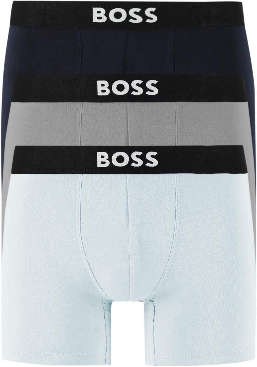 HUGO BOSS ONE boxer briefs (3-pack) - heren boxers normale lengte - licht- en donkerblauw en grijs