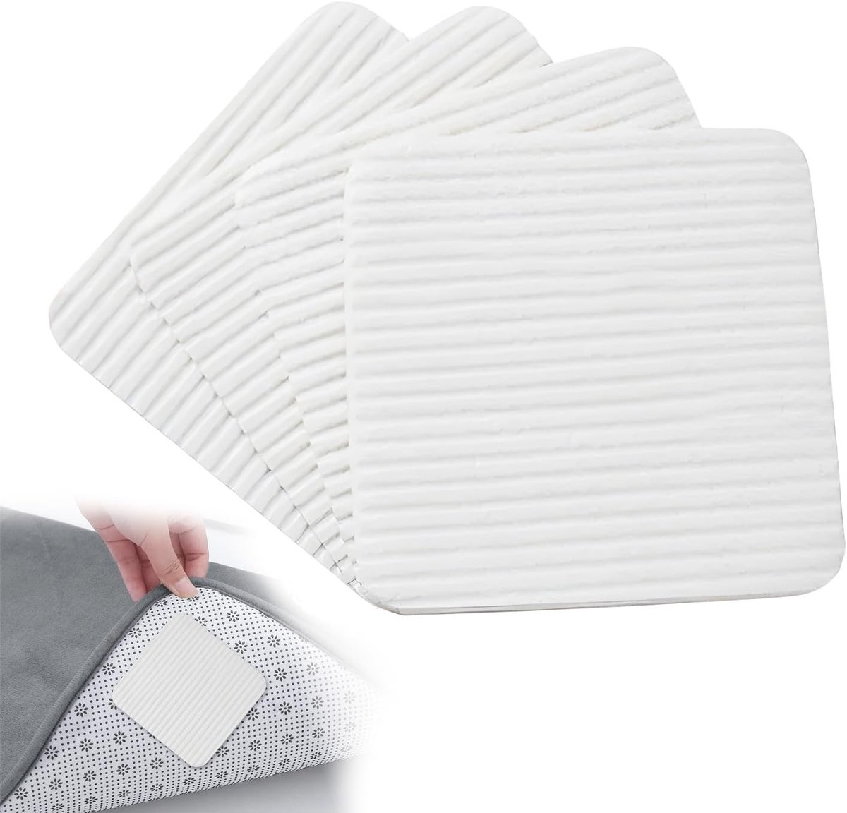 Antislipmat grippers - 4 stuks - voor houten, laminaat, tegels en marmer - voorkomt verschuiven van tapijten - ShopVlot