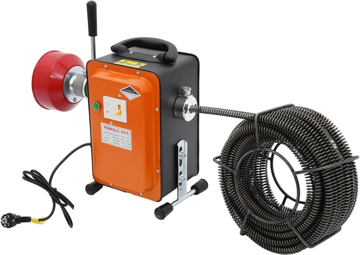 Afvoerreinigingsmachine - Rioolreiniger Elektrisch - Verstoppingen Verwijderen - Krachtige Koperen Motor - 20-150 mm - Oranje