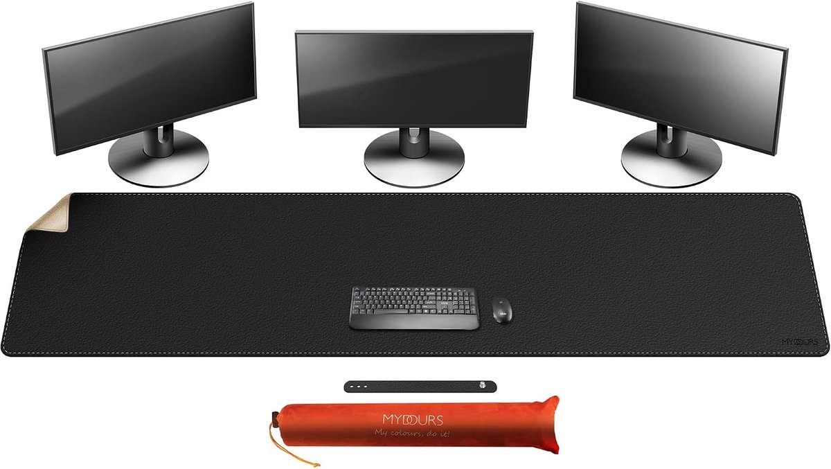 Mydours 200.6 x 50.8 cm Super Large Desk Mat, PU Leather and Cork, Extra Large XXXL Desk Mouse Mat for Workstation - ShopVlot