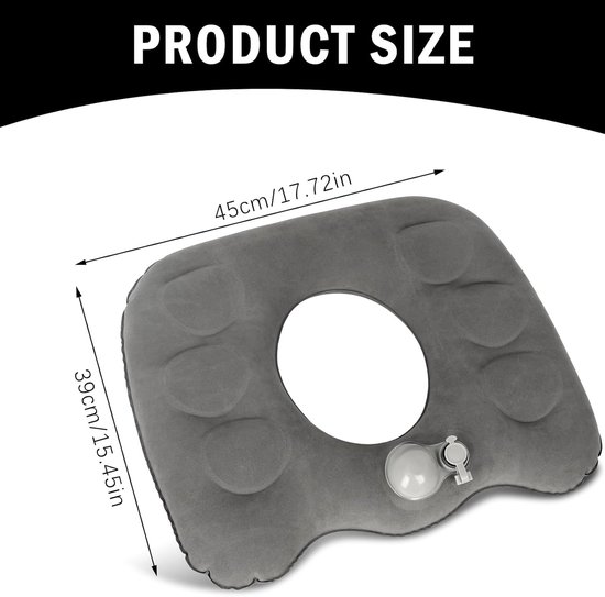 Inflatable Seat Ring, Coccyx Relief, Seat Ring After On, for Hemorrhoids, Stiff Pain Wheelchairs, Grey - ShopVlot — afbeelding 4