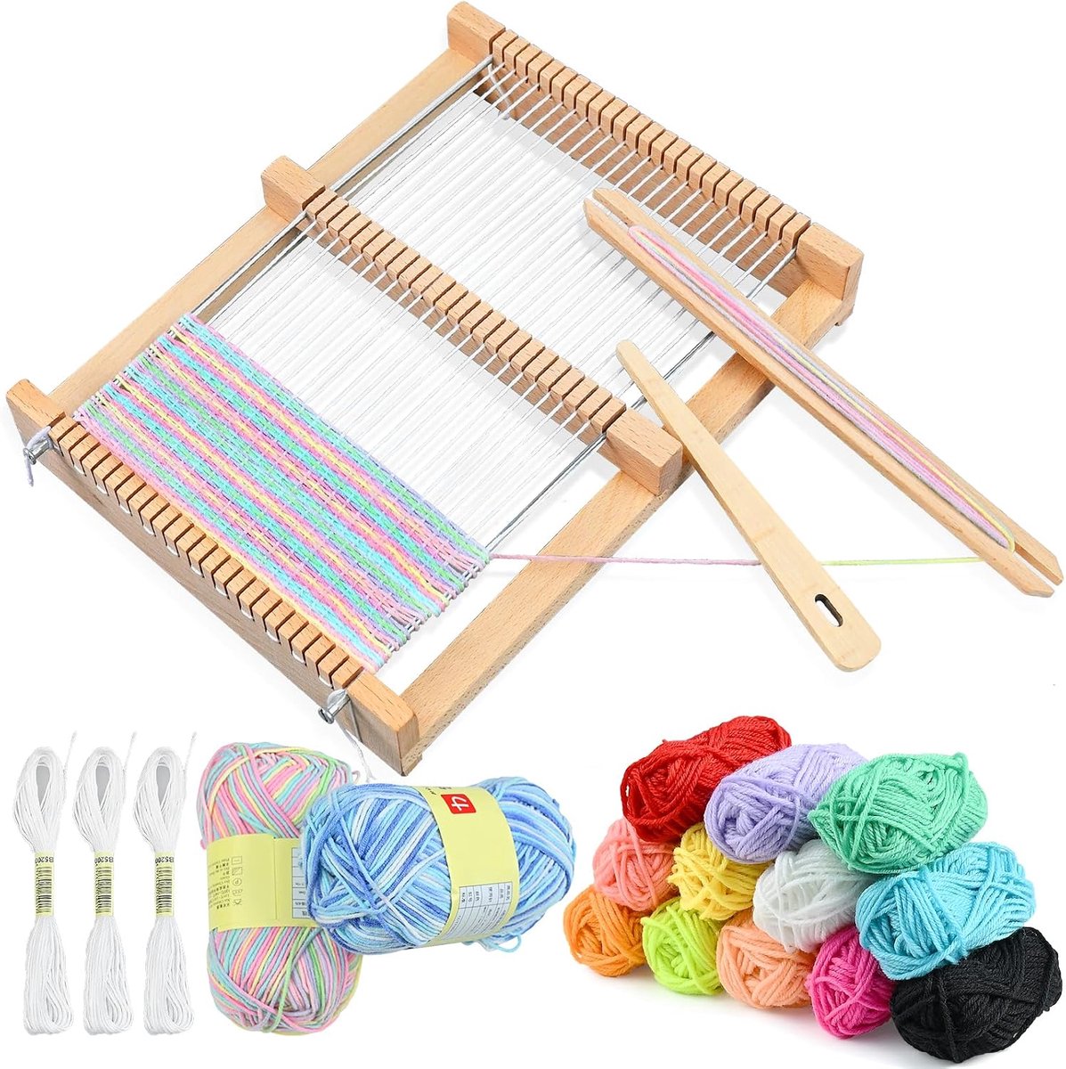 SnelShoppen - Handgeweven Kinderstoel Set - Eenvoudig Weven voor Beginners - Creatief Speelgoed voor Kinderen - Kleurrijke Stoelen voor Binnen en Buit