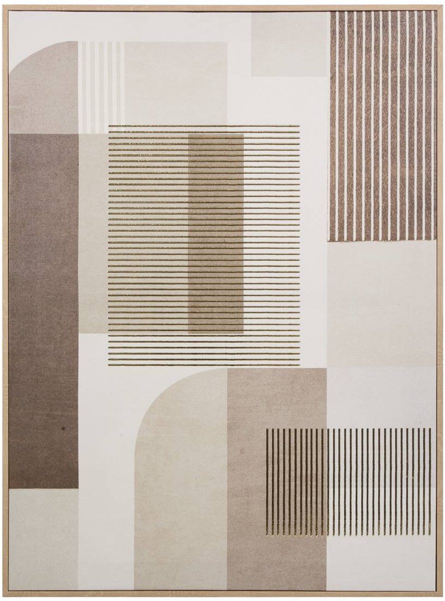Ingelijst schilderij met gedrukte gouden geometrische motieven XENA