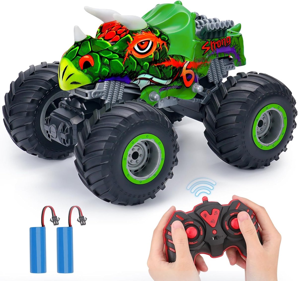 Sogiol® RC Voertuigen -auto Dinosaurus Monster Truck - Met Licht en Muziek & Rook - Speelgoed Cadeau voor Jongens
