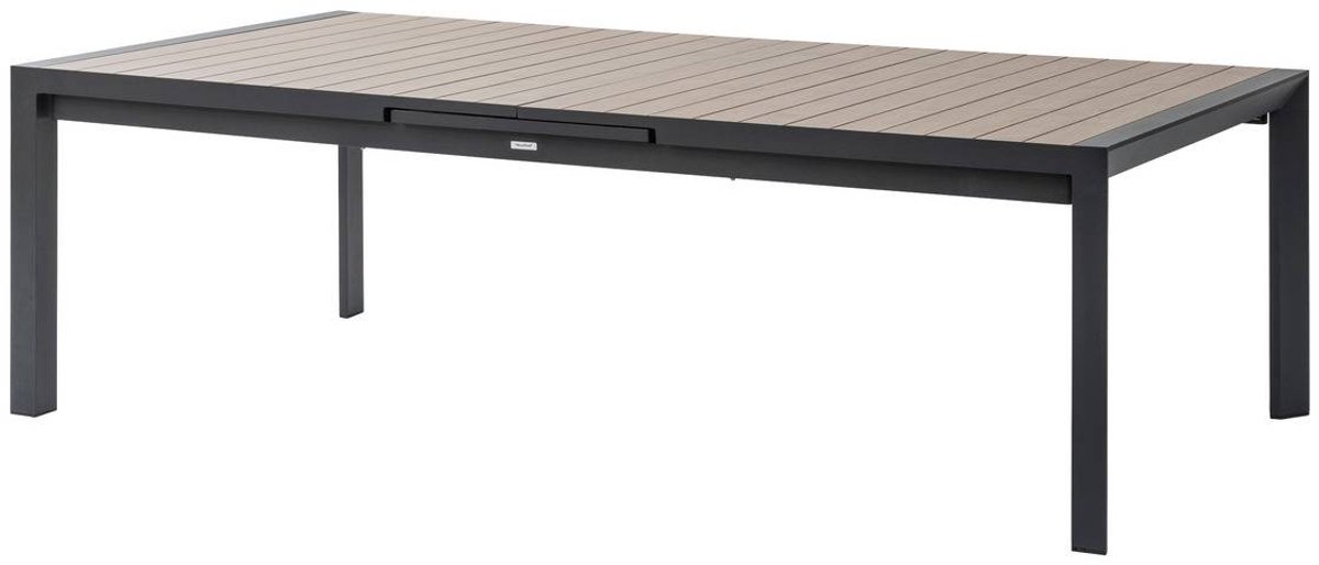 Uitschuifbare tuintafel voor 14 personen van aluminium met houtlook ÉVASION