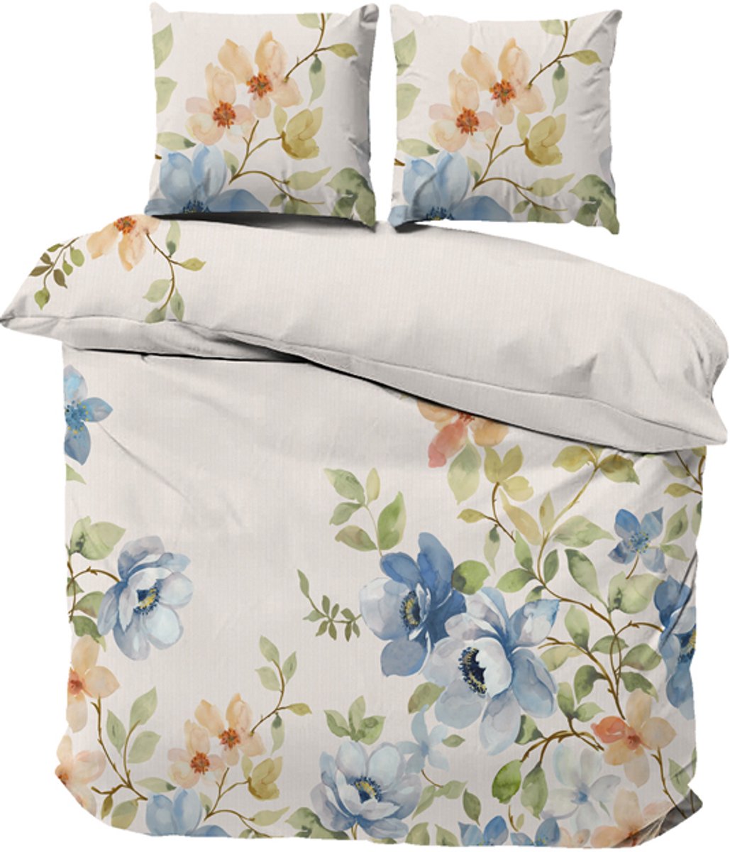 iSleep Dekbedovertrek Anniek - Tweepersoons - 200x200/220 cm - Blauw