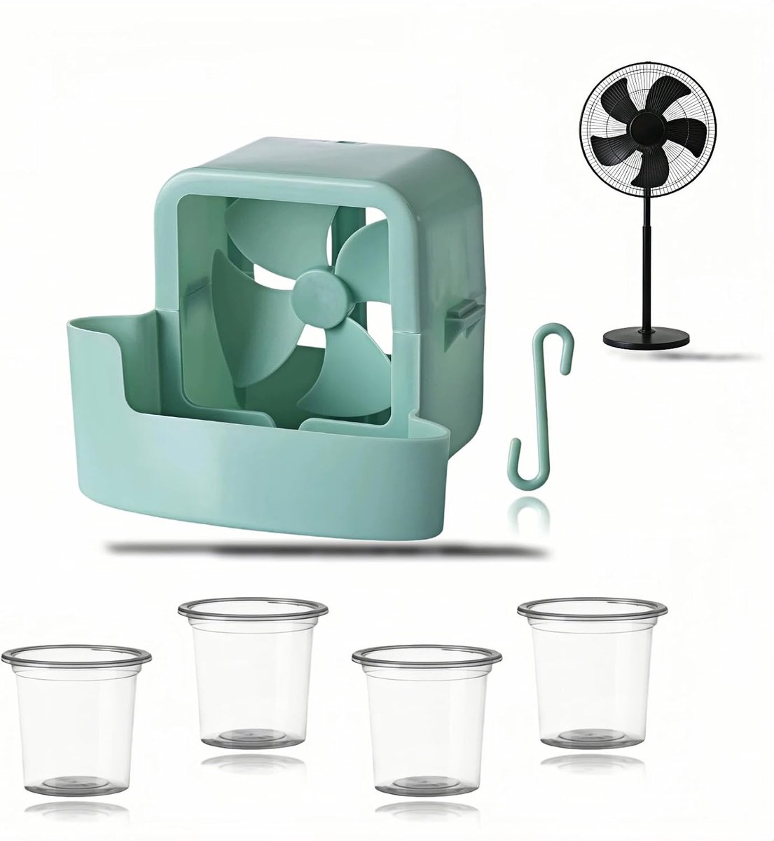 Hangende ventilator koelunit - Draagbare koelventilator - Geschikt Voor Tafelventilator - Generisch Sproeiopzetstuk Geschikt Voor ventilator - vloerventilator - met sproei-functie - koelopzetstukken Geschikt Voor ventilator - draagbare - blauw