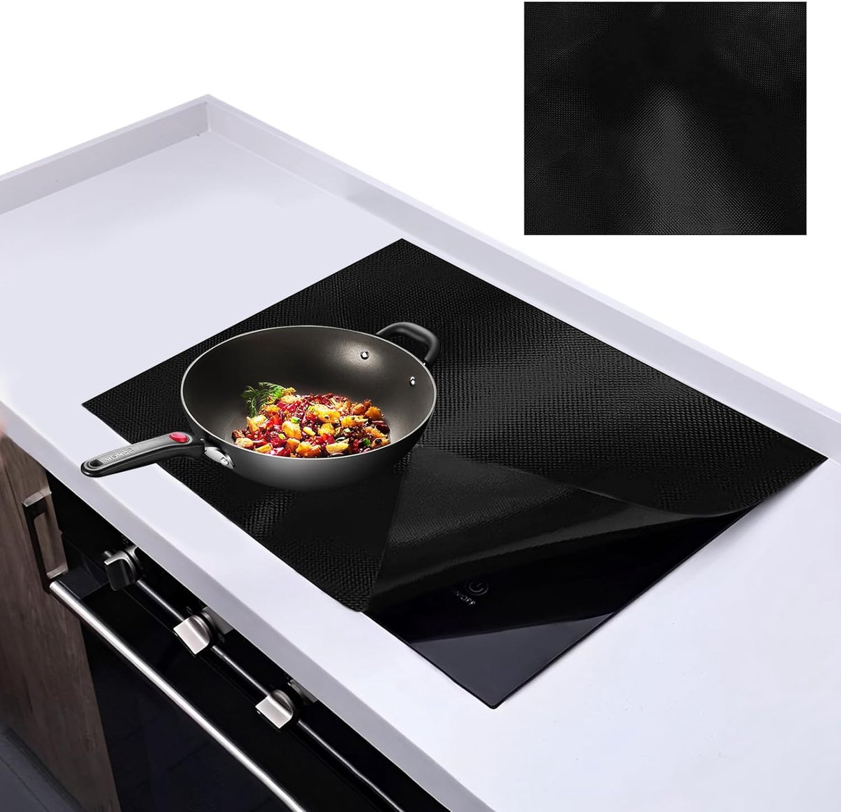 SnelShoppen - Grote Silicone Inductiekookplaat Beschermmat - Kookbescherming - Hittebestendige Pad - Vaatwasserbestendig, 230°C, BPA-vrij - Voor Keuke