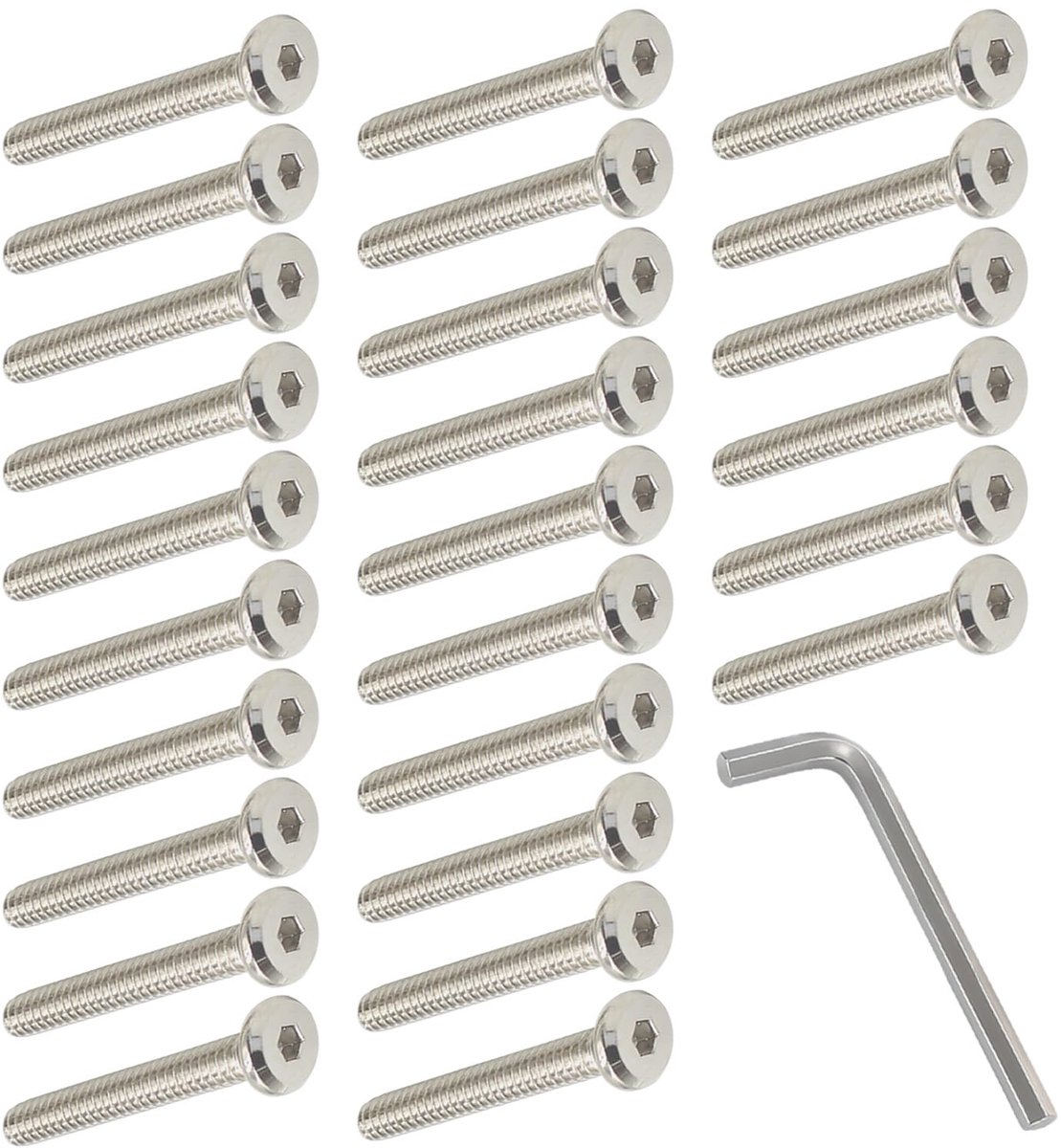 SnelShoppen - Furniture Screws M6 x 50mm Platte Hoofdschroeven Allen Schroeven 50 Stuks Meubelverbinding Schroeven Gegalvaniseerd Staal Voor Meubels K