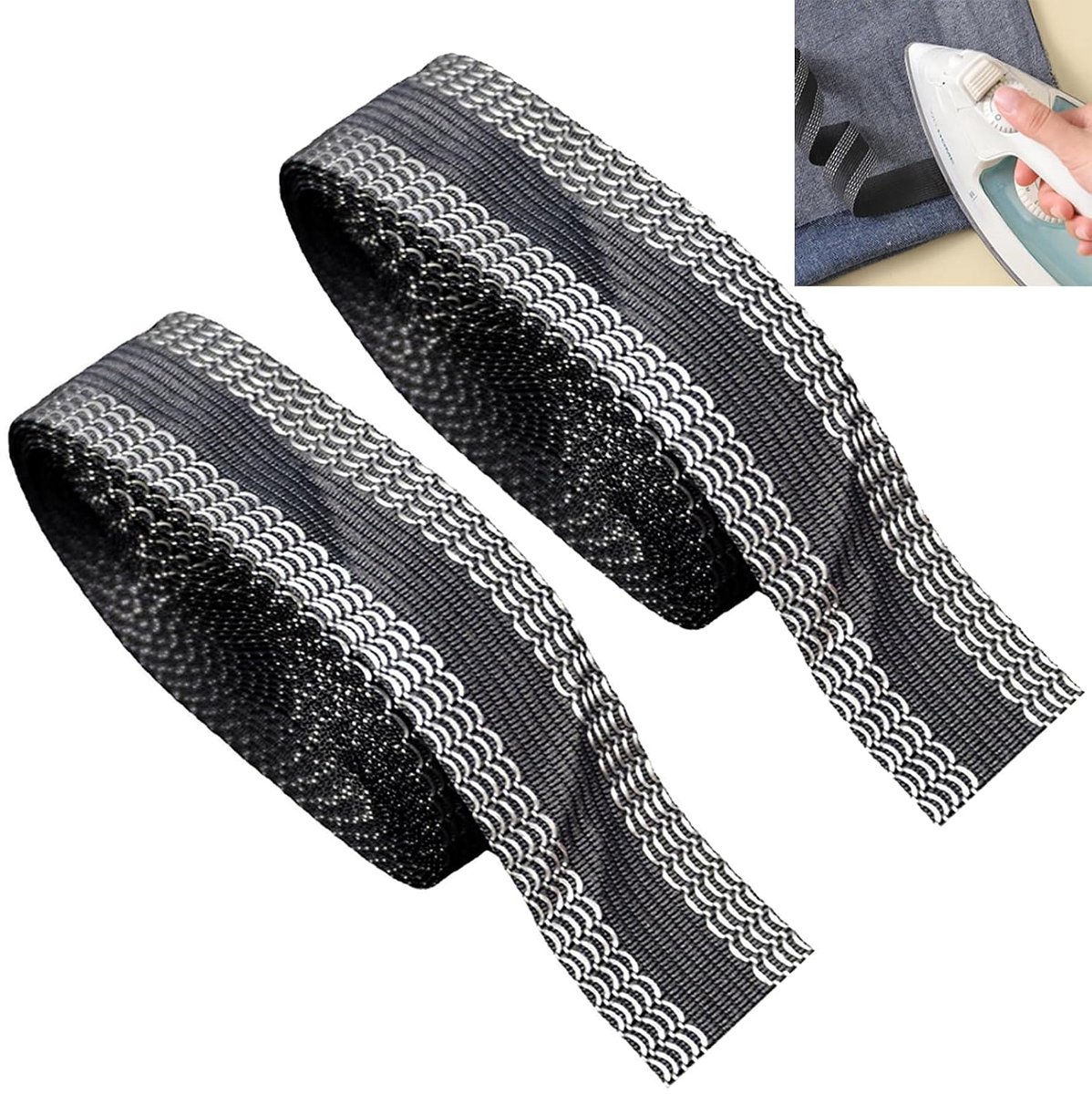 Ylinwtech Pack of 2 Iron On Clothing Tape, Iron-on Hem, Washable Hemming Tape, No Sewing, Comfortable to Operate - ShopVlot