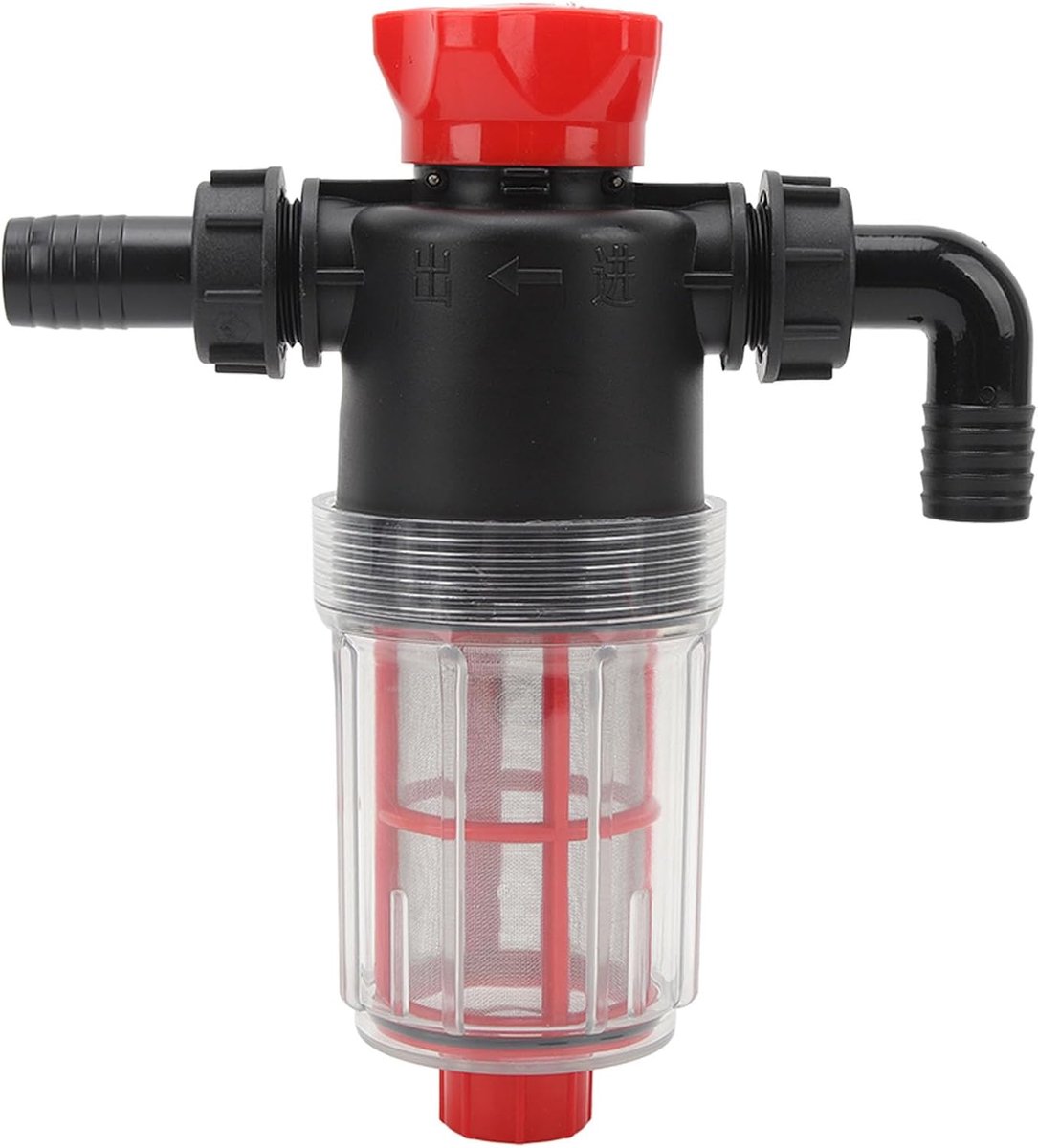 SnelShoppen - Waterpompfilter voor Tuinirrigatie, Transparant Ontwerp, Efficiënt en Makkelijk te Monteren, 25mm Aansluiting (G1 Tuinslang)