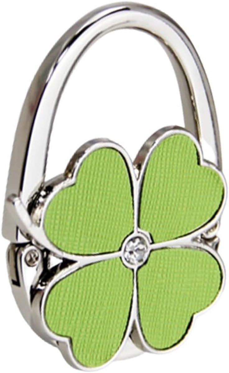 table handbag holder: foldable non-slip handbag hook silver set clover - ShopVlot
