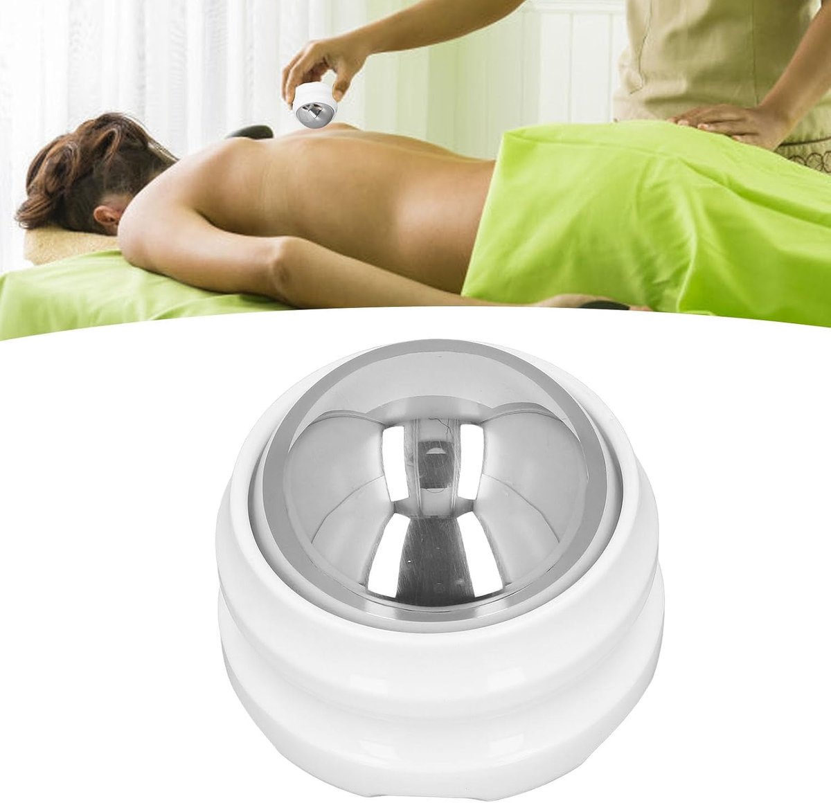 SnelShoppen - Ice Therapy Massage Rollerbal, Koude Massagebal voor Pijnverlichting, 304 RVS, Verminder Spierspanning en Ontstekingen, Wit